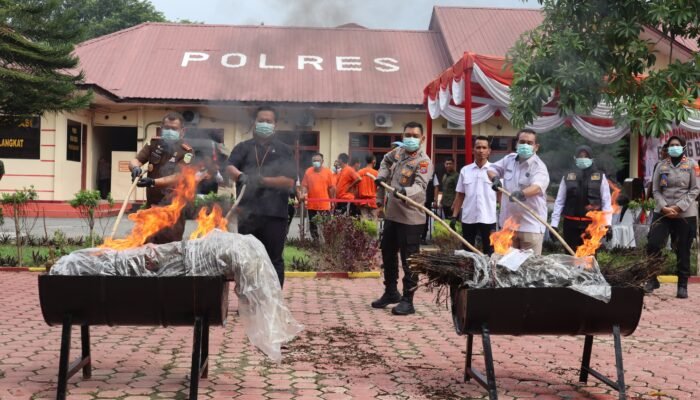 370,62 Gram Sabu dan 90 Pil Ekstasi Dimusnahkan, Polres Langkat Klaim Selamatkan 54.457 Jiwa