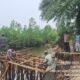 Pastikan Pembangunan Berjalan, Polsek Pangkalan Susu Monitoring Jembatan Merah Putih