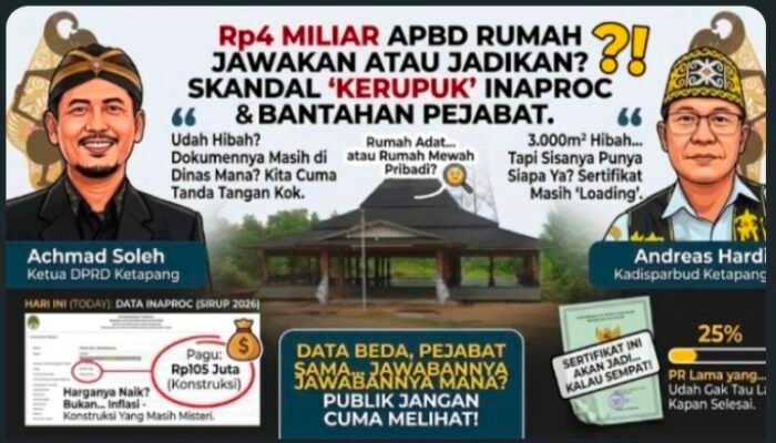 Dugaan Skandal APBD Rp4 Miliar Rumah Adat Jawa Ketapang: Kadisparbud dan Ketua DPRD Buka Suara, Temuan Data INAPROC Memanas