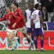 Selebrasi para pemain Lille usai mencetak gol ke gawang Toulouse di ajang Ligue 1.