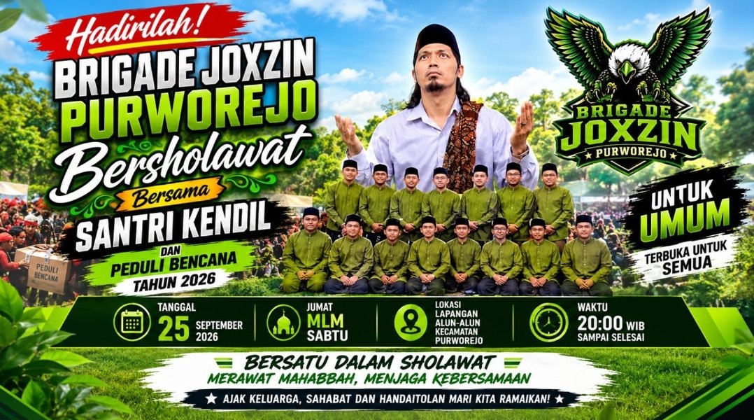 Suasana persiapan acara sholawat bersama Brigade Joxzin Korwil Purworejo dan Santri Kendiel.