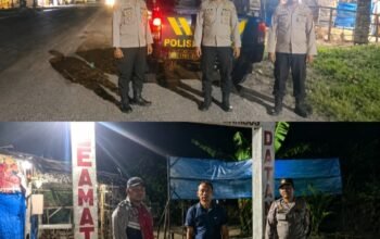 Polsek Lima Puluh Gelar Patroli Mobile Malam Hari, Imbau Warga Jaga Kondusivitas di Area Perkebunan Socfindo