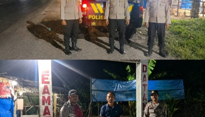 Polsek Lima Puluh Gelar Patroli Mobile Malam Hari, Imbau Warga Jaga Kondusivitas di Area Perkebunan Socfindo