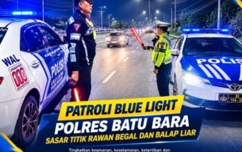 Patroli Blue Light Polres Batu Bara Sasar Jalur Rawan Begal dan Balap Liar