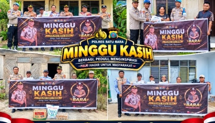 Polres Batu Bara Dan Jajaran Gelar Minggu Kasih, Salurkan Sembako Hingga Imbau Bahaya Narkoba