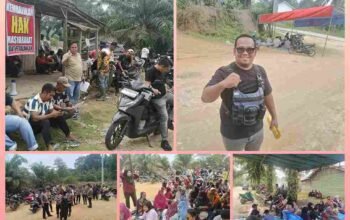 Ribuan warga menggelar aksi unjuk rasa menuntut kemitraan 20 persen di Pelalawan, Riau.