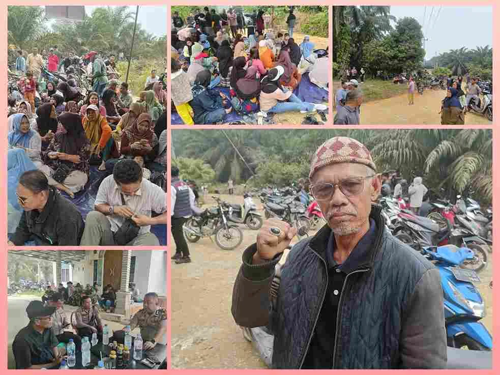 Tokoh pemangku adat Pengulu Mudo Syamsi MS., S.H. menyampaikan sejarah sengketa lahan di Pelalawan.