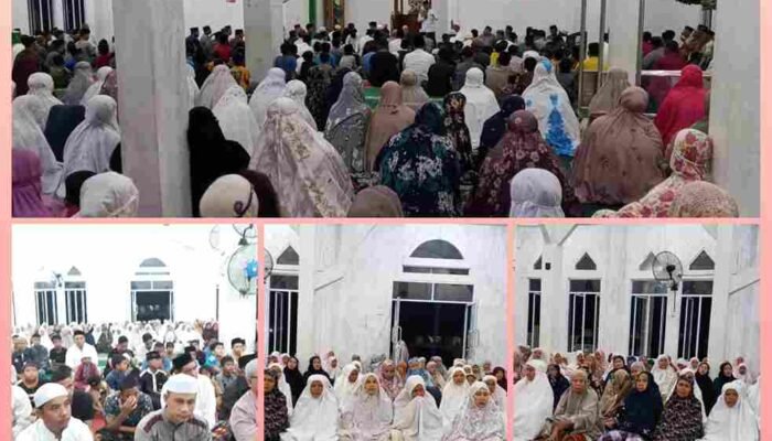 Subuh di Masjid Roisyam Pelalawan Ramai, Husni Tamrin Serahkan Sedekah Rp5 Juta dan Berbagi dengan Anak-anak