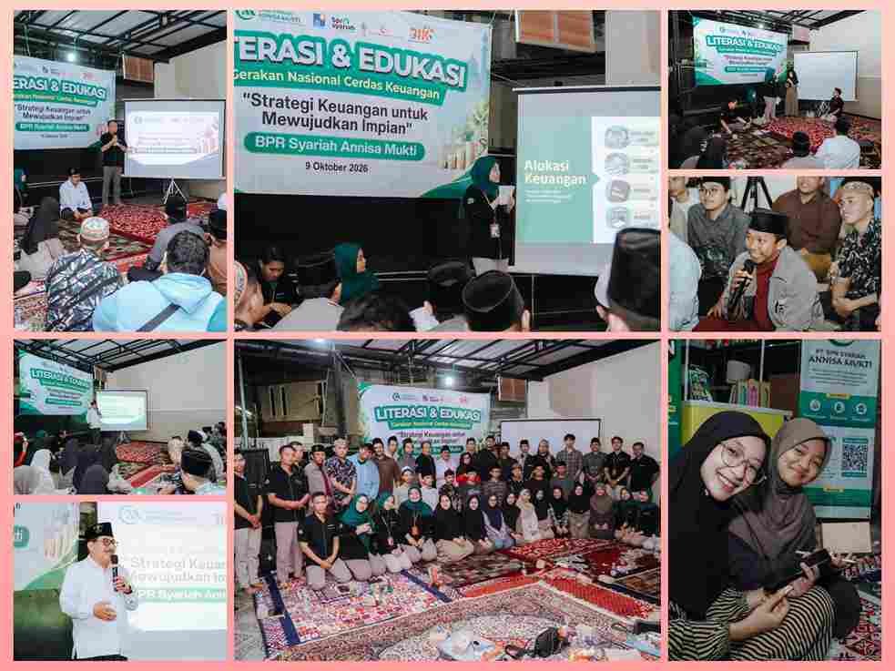Direktur Utama Bank Syariah Annisa Mukti Khaerul Hamdani bersama KH Syukron Jazilan di acara edukasi keuangan syariah.
