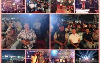 Lala Widy, Guyon Waton, dan Qayta Band tampil di panggung HUT ke-19 Desa Mak Teduh Kerumutan.