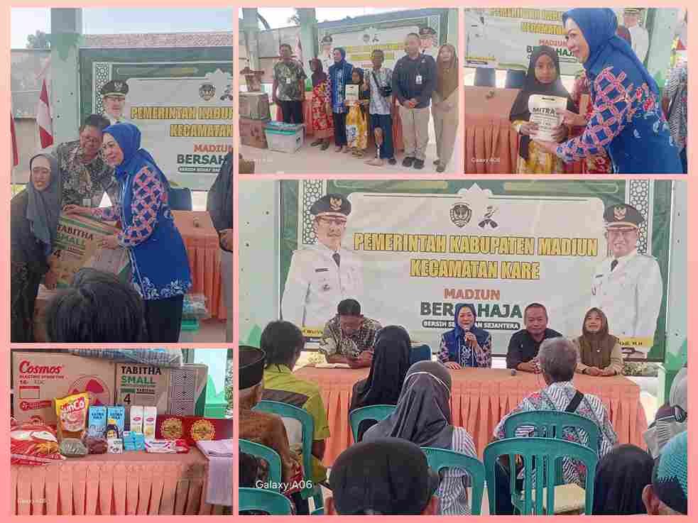 Penyerahan bantuan Alat Bantu Dengar dan kaki palsu dari aspirasi Guntur Sasono kepada warga disabilitas di Balai Kecamatan Kare Madiun.
