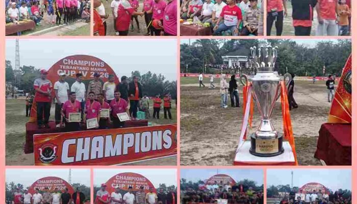 Drama Penalti Final Terantang Manuk Cup IV 2026 Sukses Sedot Ribuan Penonton, Camat Tutup Turnamen