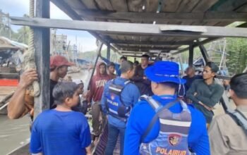 Kondisi kawasan Daerah Aliran Sungai (DAS) Kampak di Kecamatan Jebus, Bangka Barat, pascapenertiban.