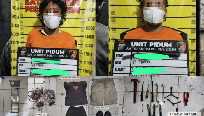 Gerak Cepat Satreskrim Polres Binjai, Dua Terduga Pelaku Curat Toko Rp157 Juta Dibekuk