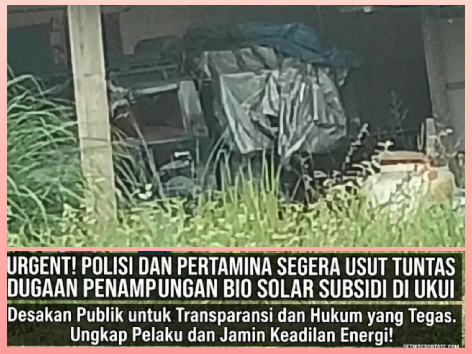 Bangunan rumah di samping Apin Bordir Ukui Pelalawan yang diduga menjadi tempat penampungan sementara Bio Solar bersubsidi.