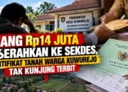 Uang Rp14 Juta Diserahkan ke Sekdes, Sertifikat Tanah Warga Kuwurejo Tak Kunjung Terbit