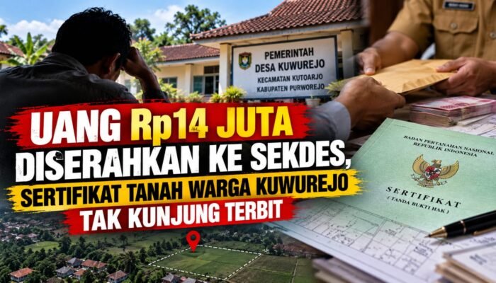 Uang Rp14 Juta Diserahkan ke Sekdes, Sertifikat Tanah Warga Kuwurejo Tak Kunjung Terbit