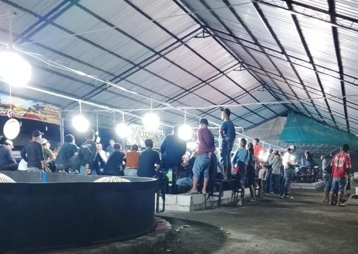 Lokasi yang diduga menjadi tempat arena judi sabung ayam dan tjap jikie beromzet ratusan juta di Desa Klurak Candi Sidoarjo.