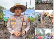 Kapolres Langkat Bersama Masyarakat Tanam Mangrove, Jaga Ekosistem Pesisir dan Dukung Ekonomi Nelayan