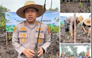 Kapolres Langkat Bersama Masyarakat Tanam Mangrove, Jaga Ekosistem Pesisir dan Dukung Ekonomi Nelayan
