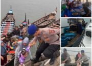 Patroli Sambang Nelayan, Satpolairud Polres Langkat Sampaikan Imbauan Waspada Cuaca Ekstrem