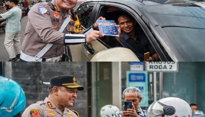 Kapolres Jember Bersama Kasatlantas Turun langsung dan Sapa pengguna jalan raya dalam Giat Operasi patuh Semeru 2026