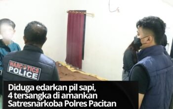 Diduga edarkan Pil Sapi, empat tersangka diamankan Satresnarkoba Polres Pacitan